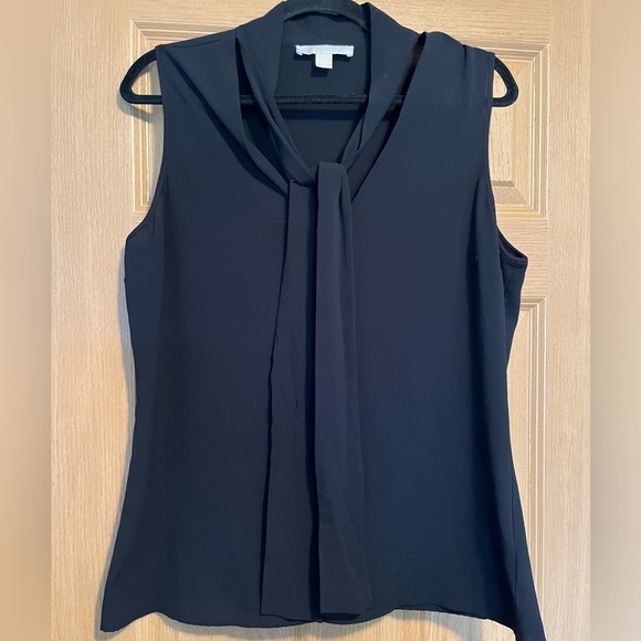 MICHAEL Michael Kors tie front black blouse - Picture 1 of 5